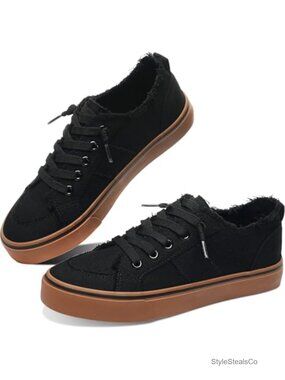 Women's Canvas Slip On Fashion Sneakers Breathable Low Top Comfort Walking Shoes